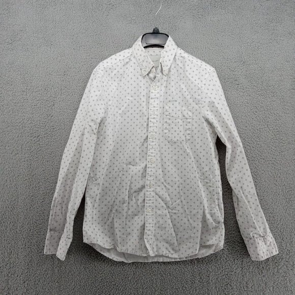 American Eagle Shirt Mens Small‎ White Abstract Pattern Light Academia Dressy - Picture 1 of 10